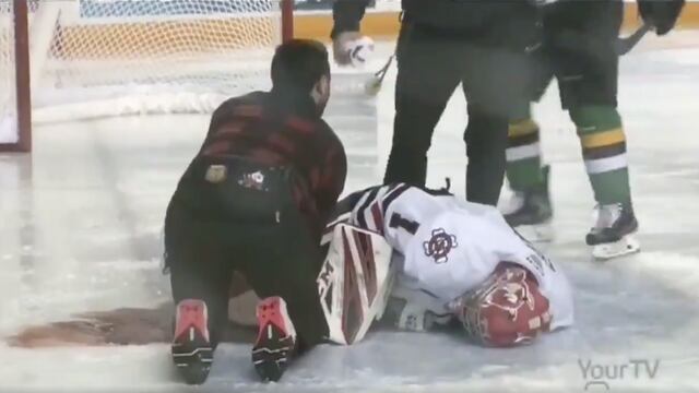 Tucker sufrió una impactante corte en pleno partido