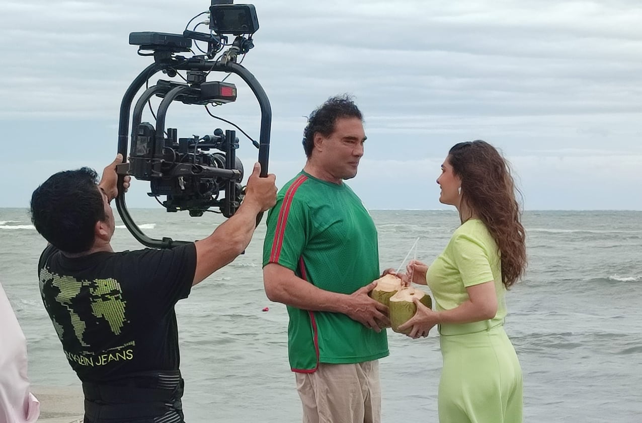 Mayrín Villanueva y Eduardo Yáñez se encuentran en Puerto de Veracruz para la telenovela Golpe de Suerte