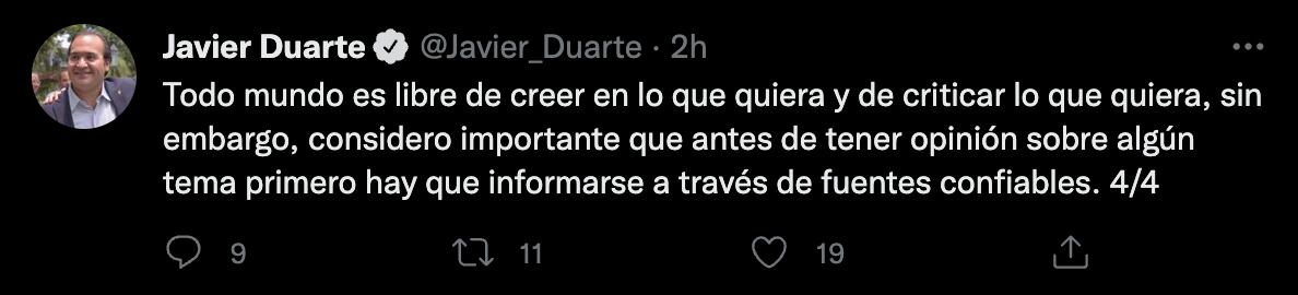 Javier Duarte, desde la cárcel, pide que ya no lo linchen por la mentira de que su gobierno en Veracruz suministró agua a niños con cáncer