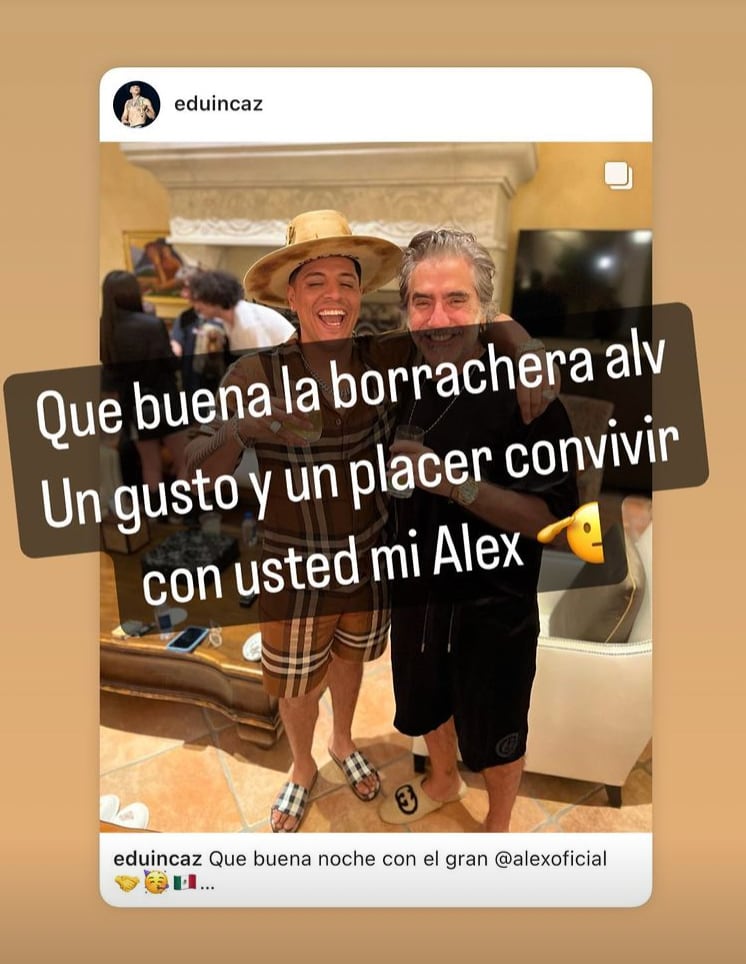 Eduin Caz y Alejandro Fernández en borrachera