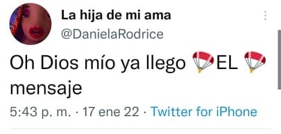Daniela Rodrice podría asistir con Juanparacaídas