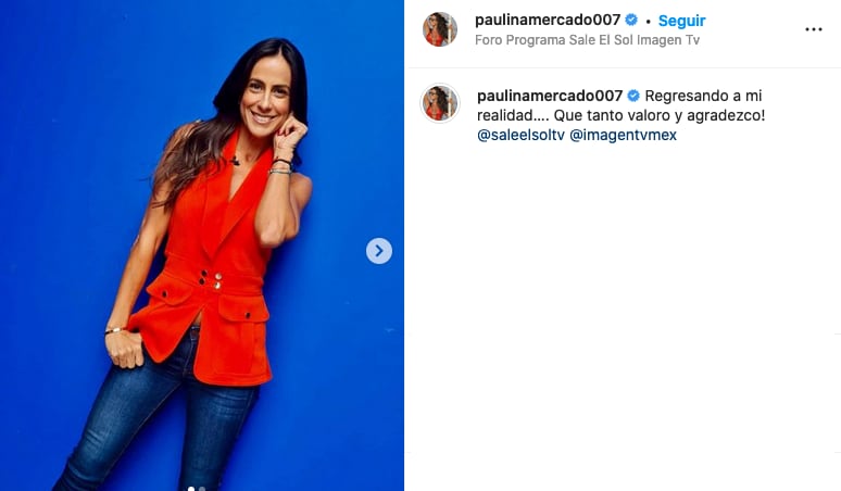 Paulina Mercado muestra su agradecimiento a Sale el Sol.