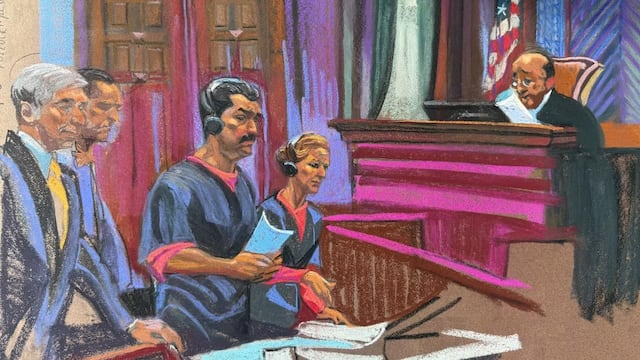 Nicolás Maduro: difunden dibujos de su audiencia judicial