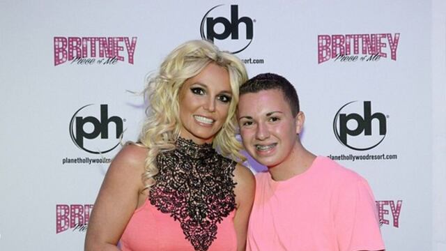 Britney y David Le Cours en el "meet & greet"
