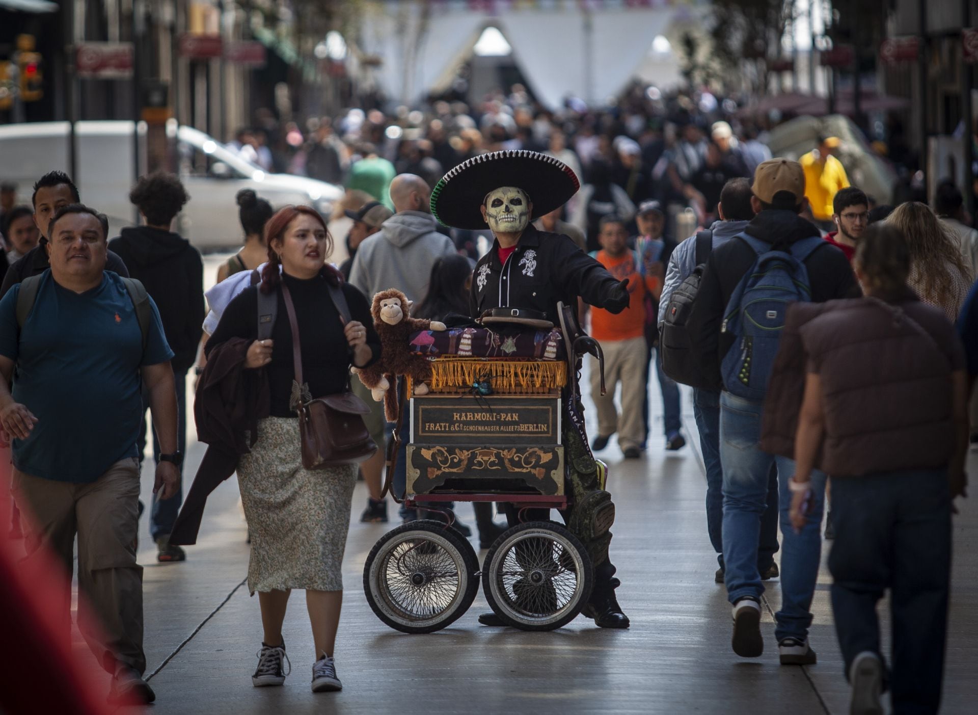 Organillero caracterizado de catrín