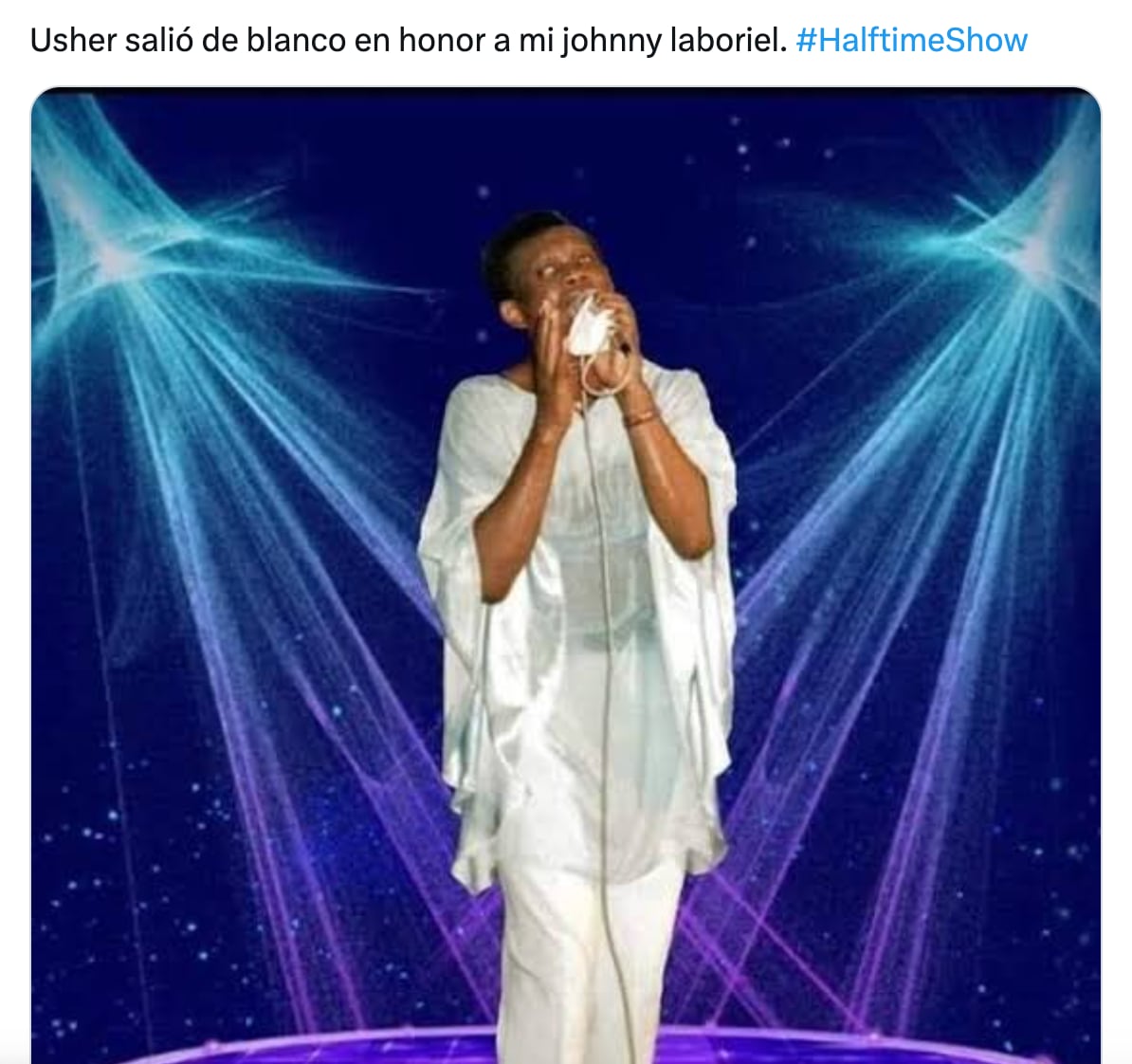 Meme de Usher en el show de medio tiempo del Super Bowl 2024