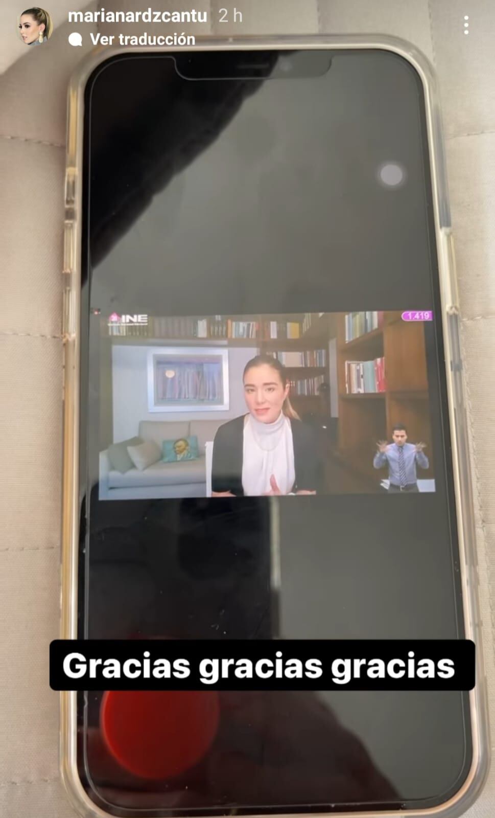 Mariana Rodríguez transmitió la sesión del INE