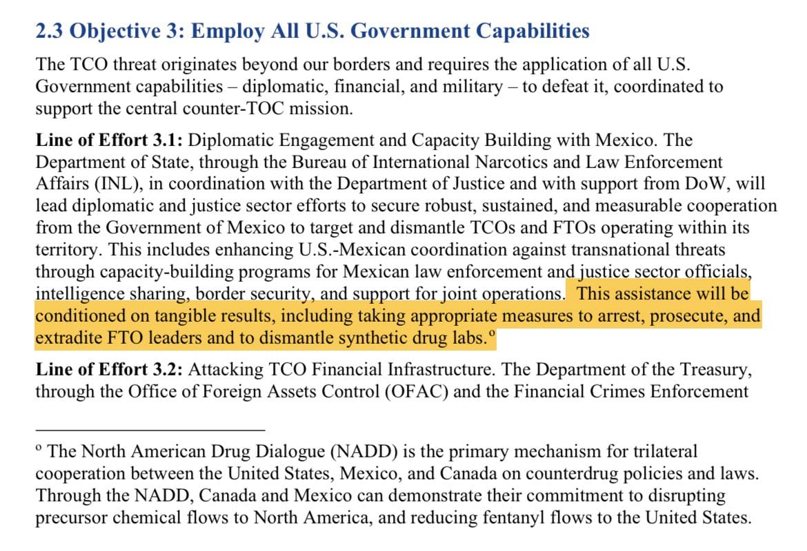 Estados Unidos endurece condiciones a México en combate al narcotráfico