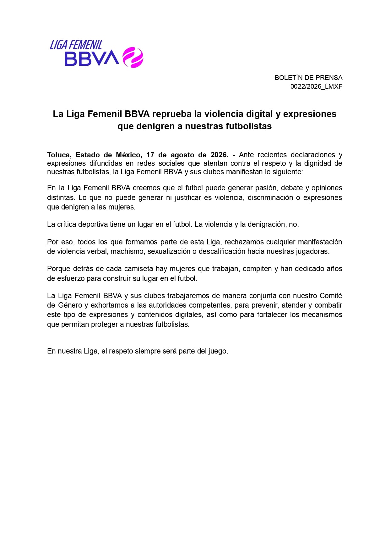 Liga MX condena violencia digital contra jugadoras de Cruz Azul Femenil