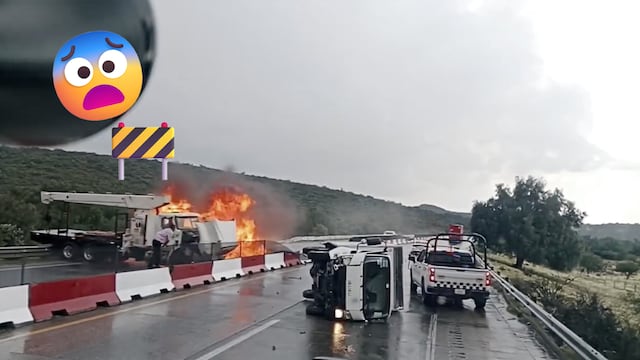 Accidente en el Arco Norte: grúa pierde el control y termina incendiándose