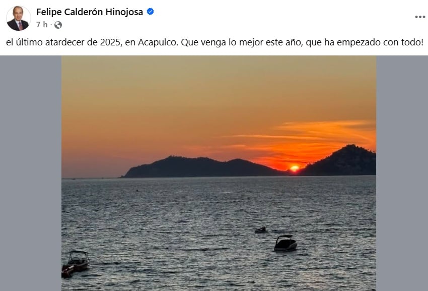 Se burlan de Felipe Calderón por compartir el “último atardecer de 2025” en enero