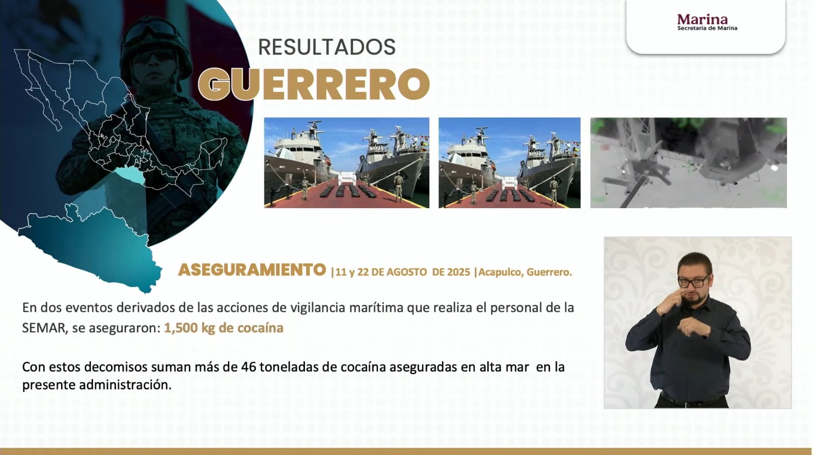 Omar García Harfuch destaca detenciones y decomisos de droga en Acapulco