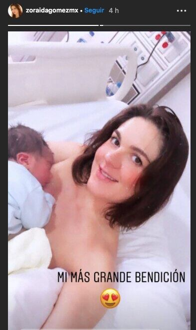 Zoraida Gómez y su bebé