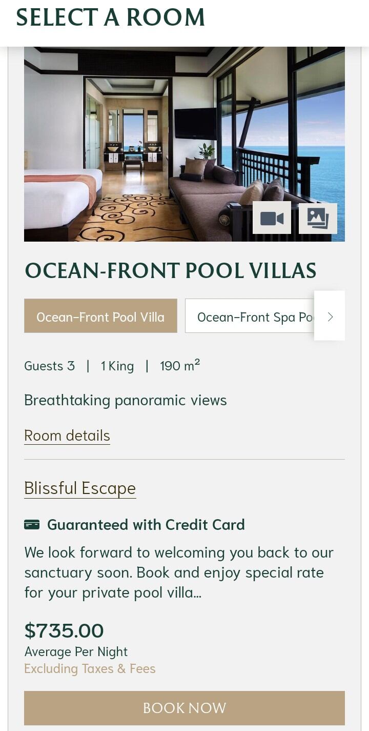 Habitación con vista al mar del Banyan Tree