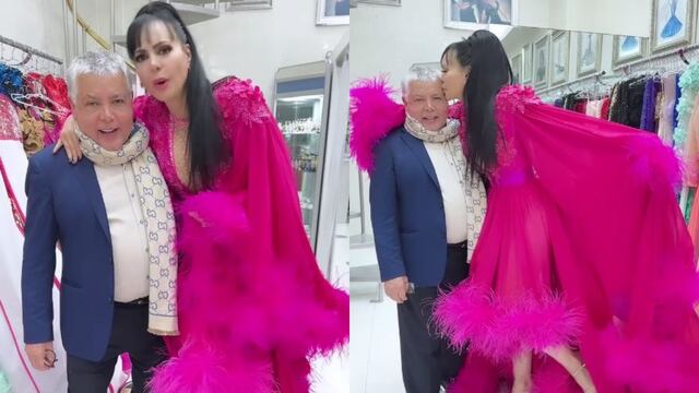 Maribel Guardia selecciona vestido para verse “perrísima” y de paso besa a Mitzi