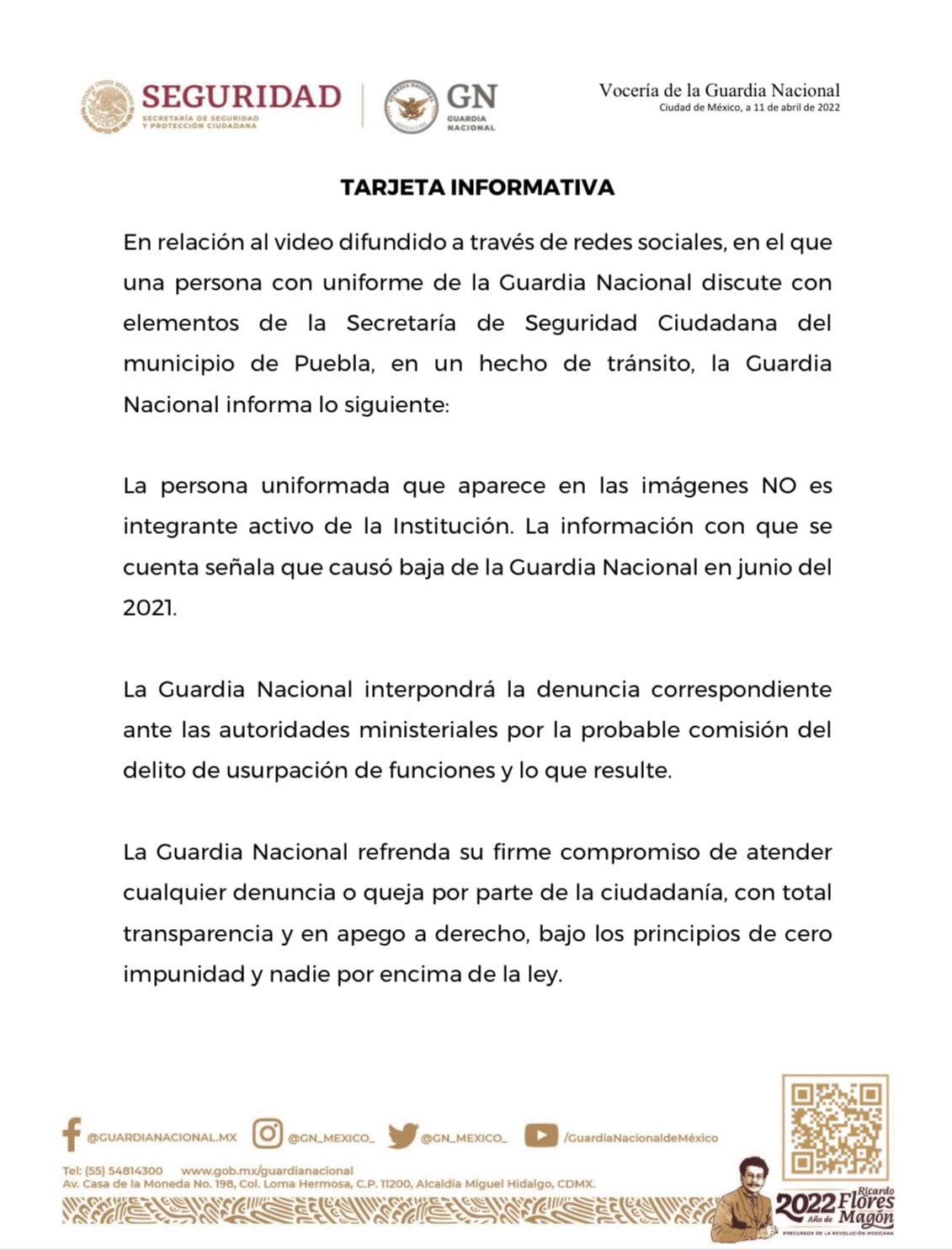 Guardia Nacional aclaró que agente que se peleó con policías de tránsito fue dado de baja en 2021