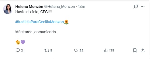 Helena Monzón, hermana de Cecilia Monzón, celebra sentencia por el caso de feminicidio