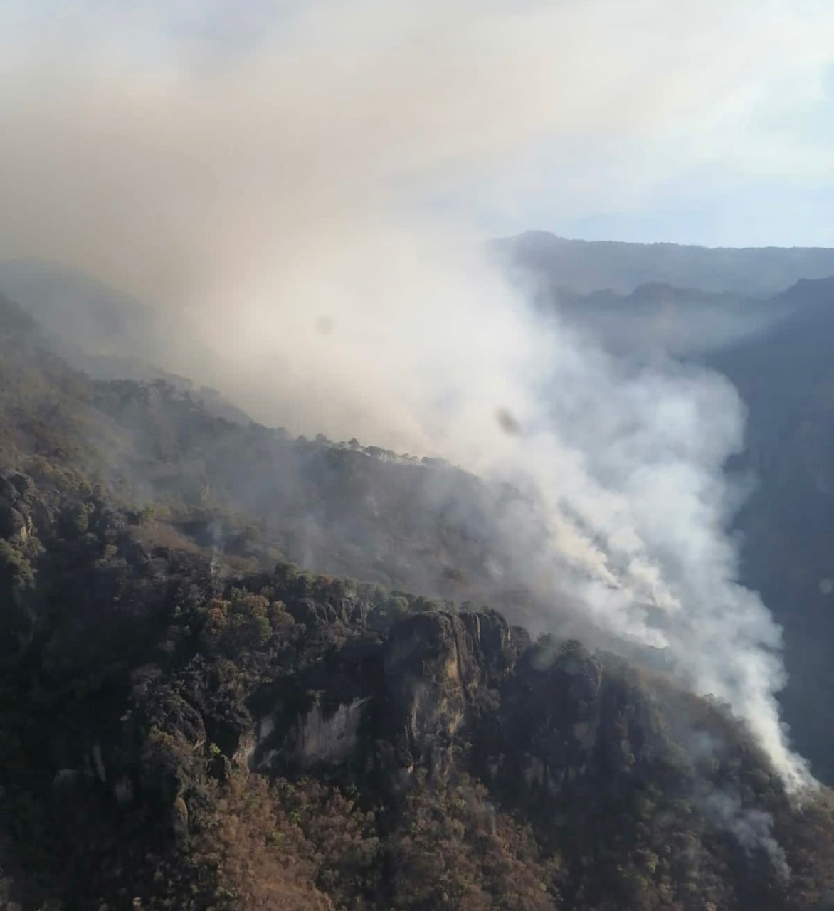 Incendio en el Cerro del Tepozteco