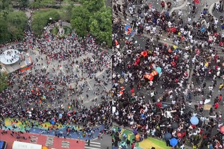 VIDEO: Cientos de jóvenes se agolpan en Union Square de Nueva York, Estados Unidos, por la promesa de videojuegos gratis