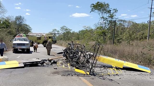 Avioneta aterrizó en carretera de Yucatán; no hubo heridos.