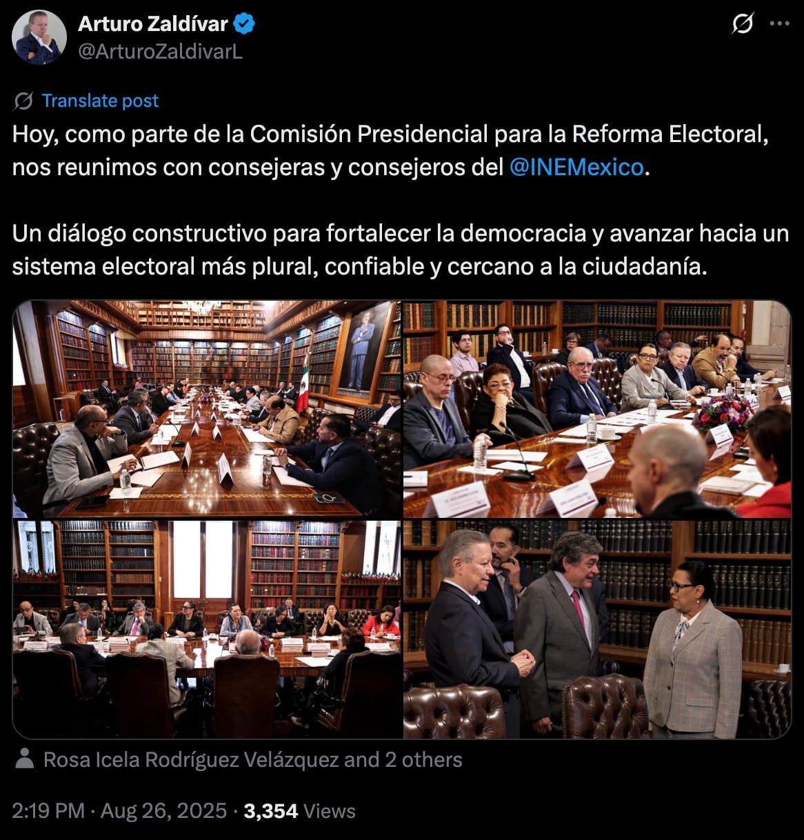 Arturo Zaldívar participa en acuerdo rumbo a la reforma electoral