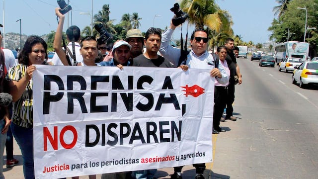 Protesta periodistas asesinados en Guerrero.