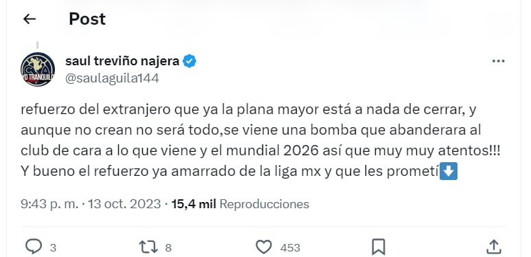 Refuerzos para el Club América