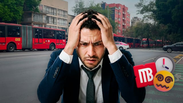 Congestionamiento en la Línea 1 del Metrobús en Paseo de la Reforma Sur, CDMX