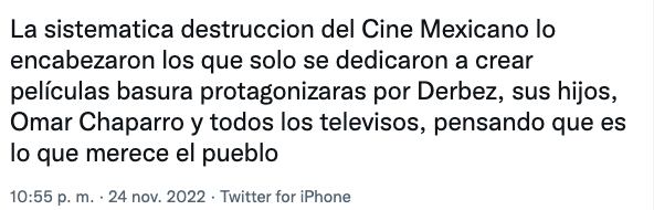 Usuarios se quejan que Omar Chaparro y Eugenio Derbez "destruyeron" el cine mexicano