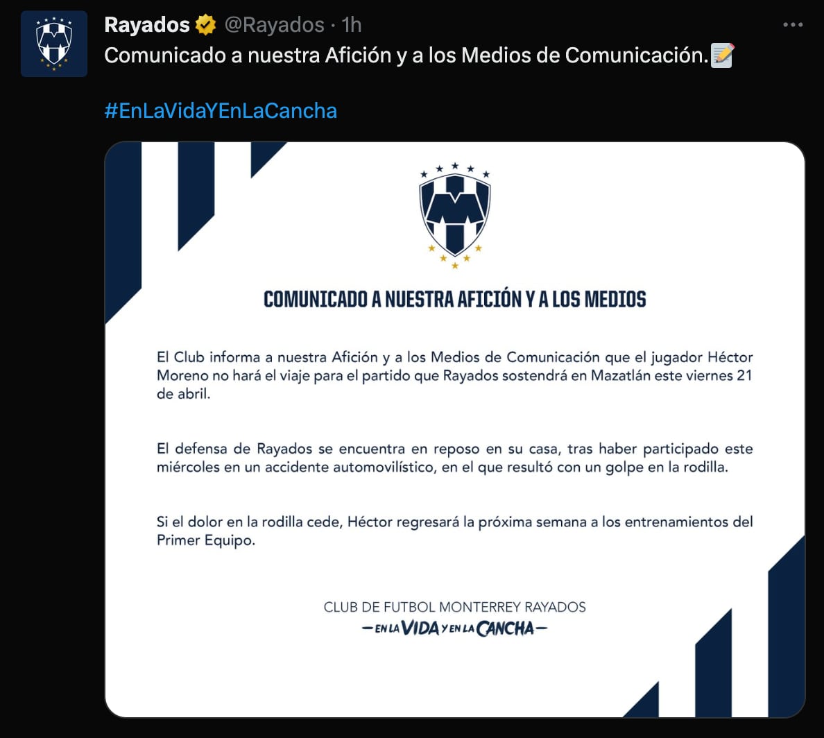 Rayados de Monterrey sobre Héctor Moreno