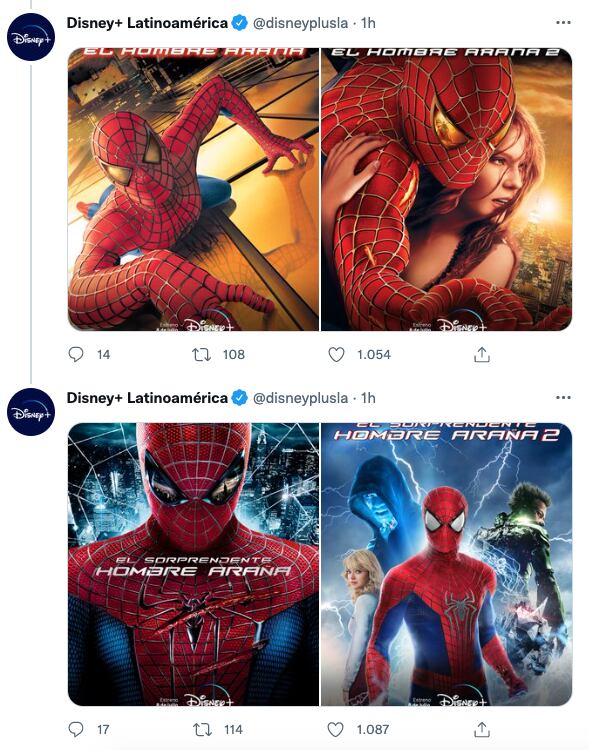 Cinco películas de Spider-Man llegan a Disney Plus