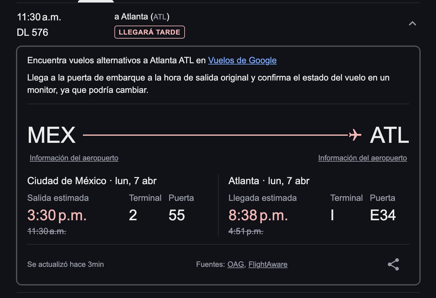 Avión de Delta Airlines aterrizó de emergencia en el AICM; esto le pasó