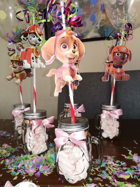 Centros de mesa de Paw Patrol para el Día de la Madre