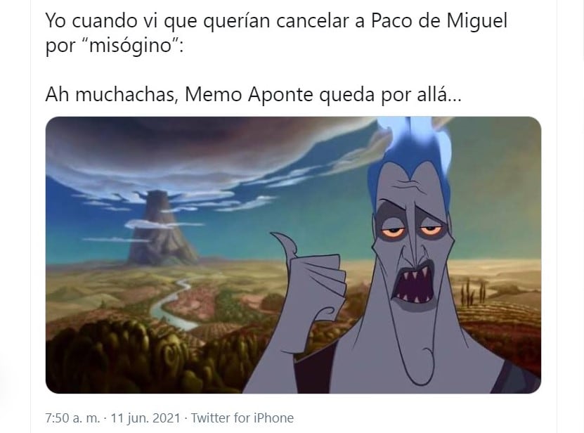 Respuesta de usuaria de Twitter a la tendencia de Paco de Miguel