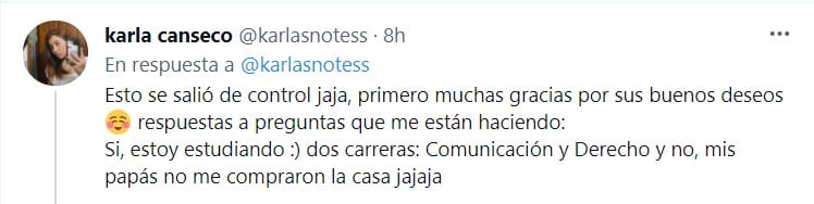 Tuit de Karla Canseco
