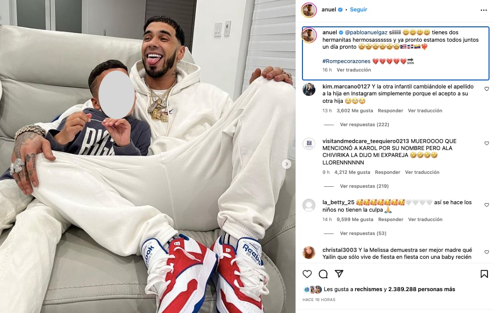 Anuel AA junto a su hijo Pablo