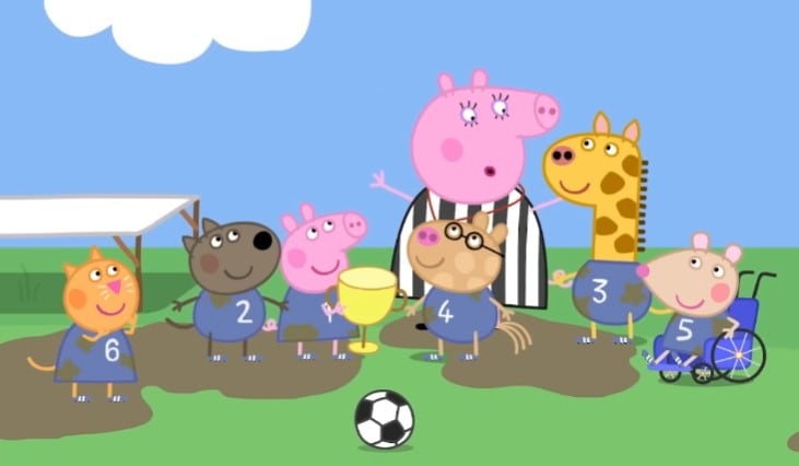 El primer partido de fútbol de Peppa Pig