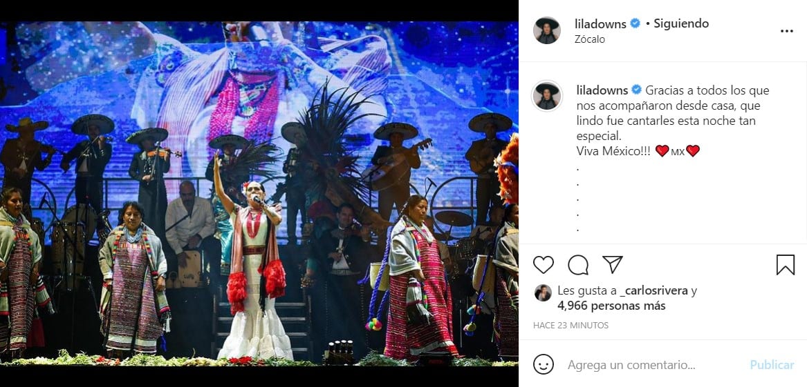 Lila Downs ofrece concierto por el Grito de Independencia
