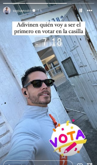 Juan Solo muestra que votó en las elecciones 2024.