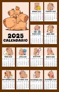 Calendario 2025 de capibara