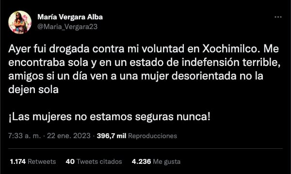 Drogan a mujer en concierto en Xochimilco