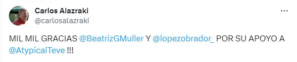 Carlos Alazraki le agradece a AMLO y Beatriz Gutiérrez Müller