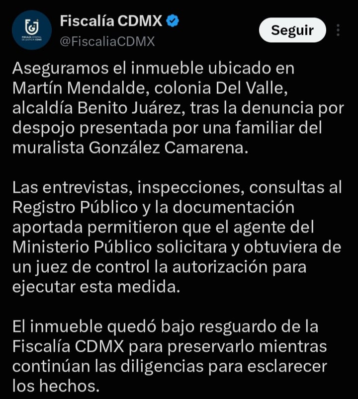 Fiscalía CDMX asegura casa de la familia Gonzáles Camarena