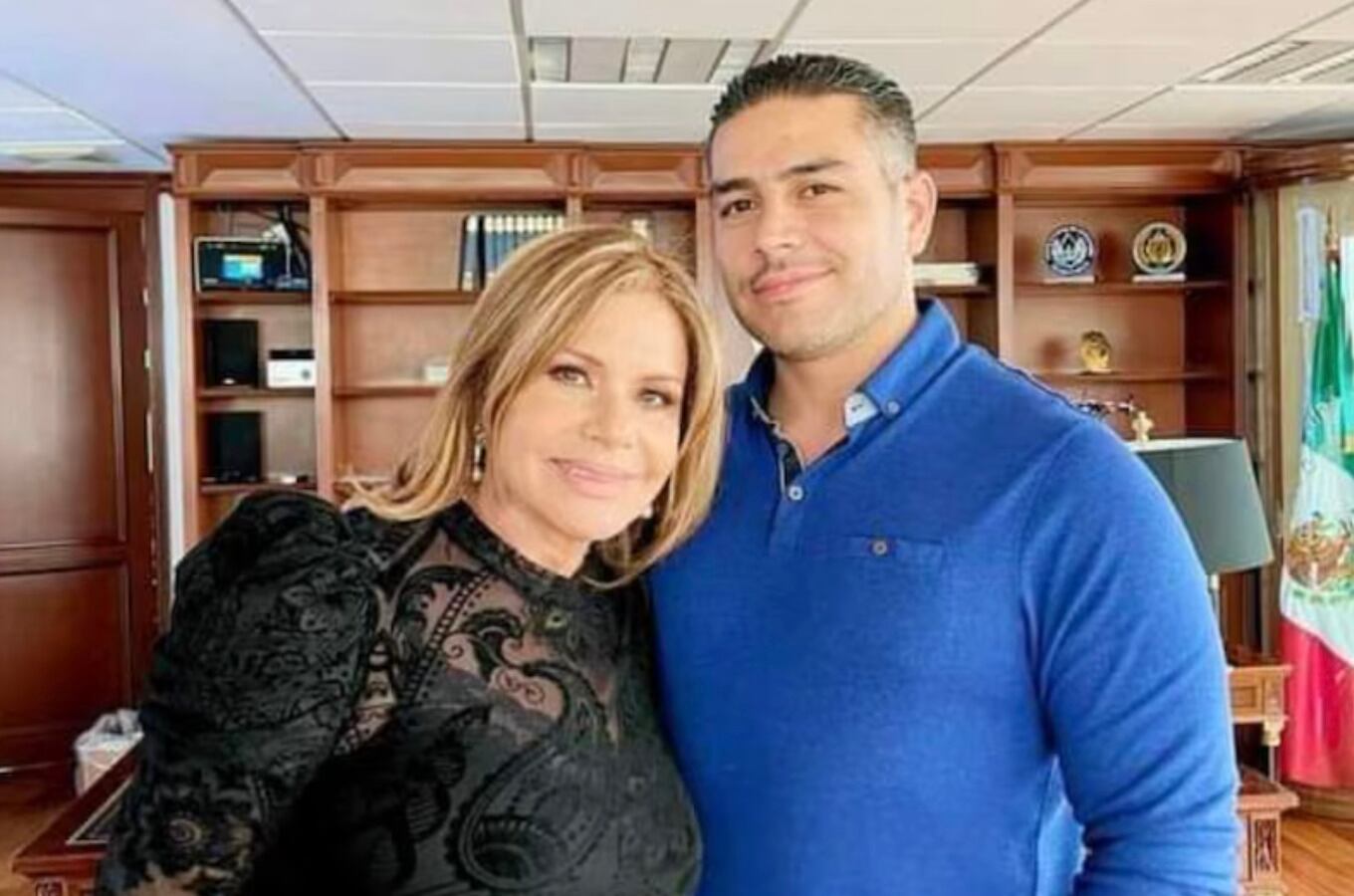 María Sorté y su hijo, Omar García Harfuch