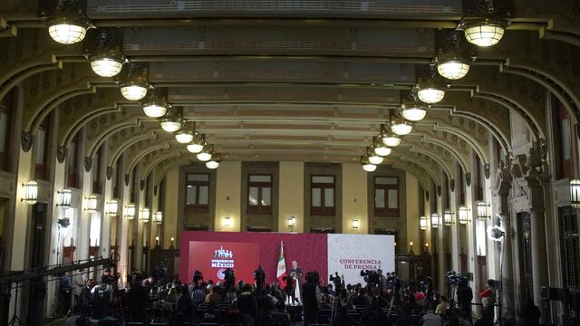 Aspecto de la conferencia de prensa de AMLO de este 8 de noviembre