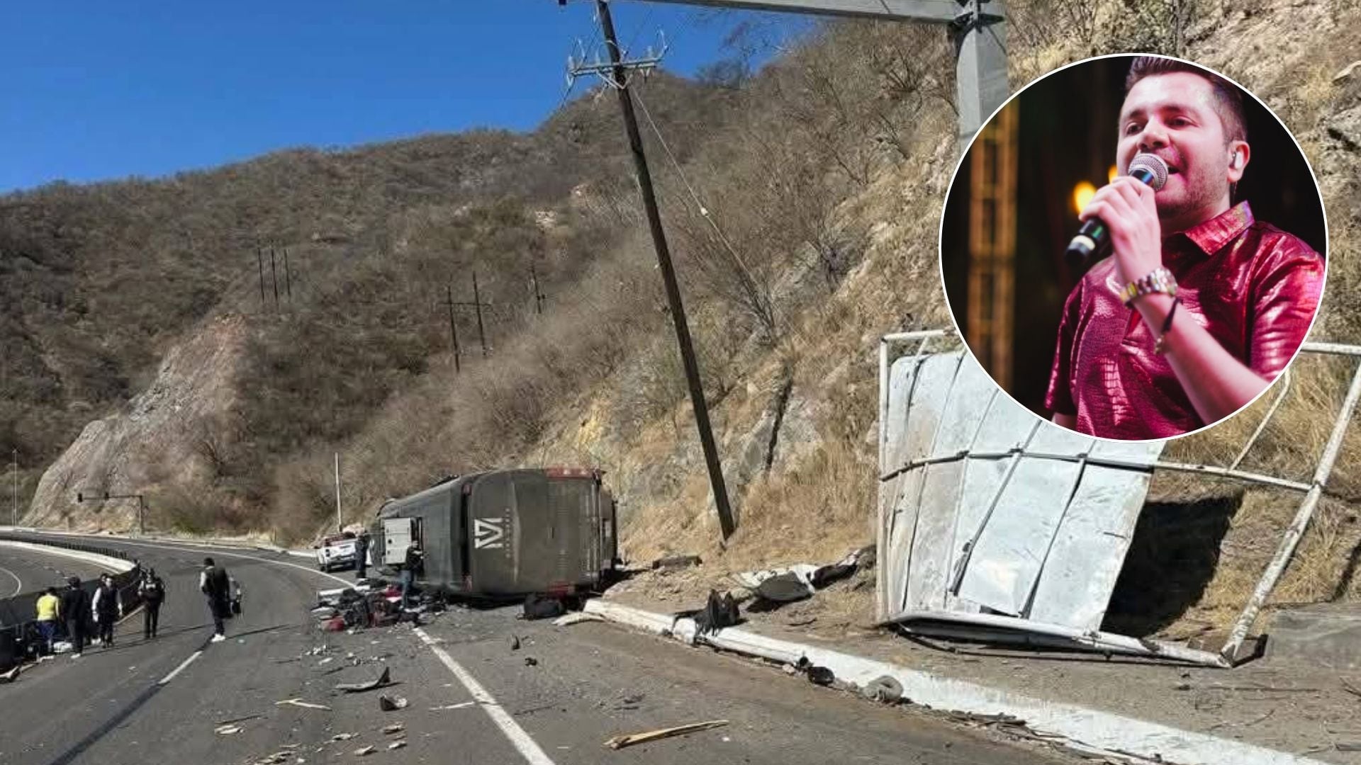 Autobús de Memo Garza, ex vocalista de La Adictiva, se volcó sobre Autopista Durango- Mazatlán