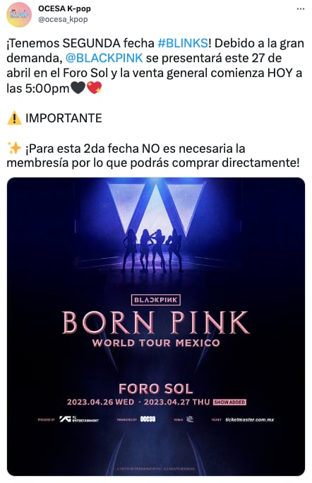 Blackpink, segunda fecha