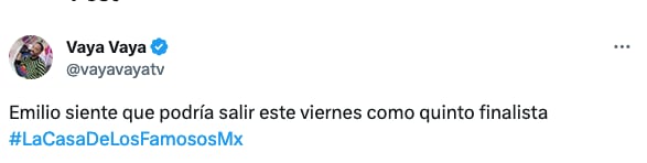 Emilio Osorio ya se ve fuera de La Casa de los Famosos México como el quinto finalista.
