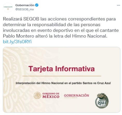Comunicado de Segob.