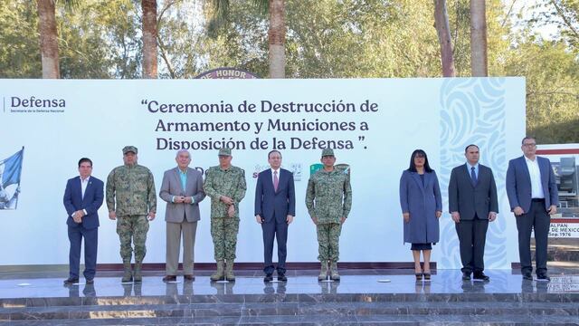 Alfonso Durazo encabeza destrucción de armamento en Sonora